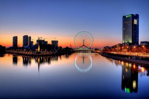 Глаз Тяньцзиня. Гигантское колесо обзора на мосту