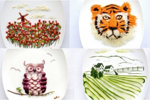 Креативное искусство из еды от Хонг Юй