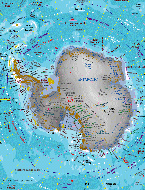 карта Антарктиды