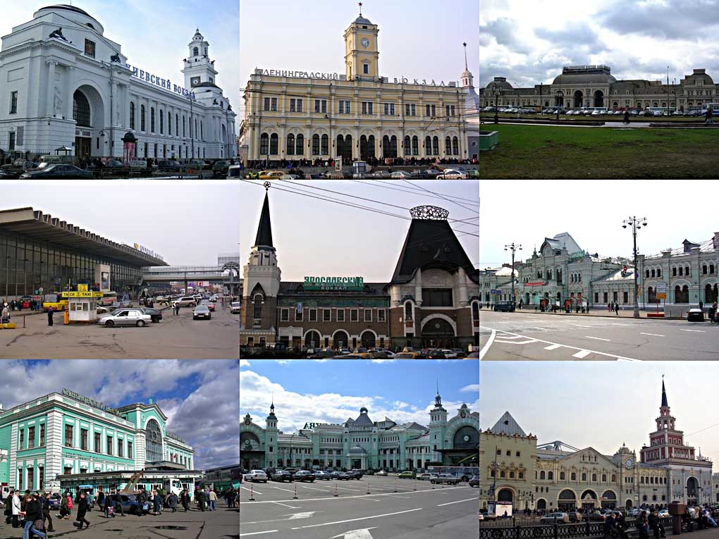 Южный вокзал на площади Ильича и вокзал в районе станции Каланчёвская