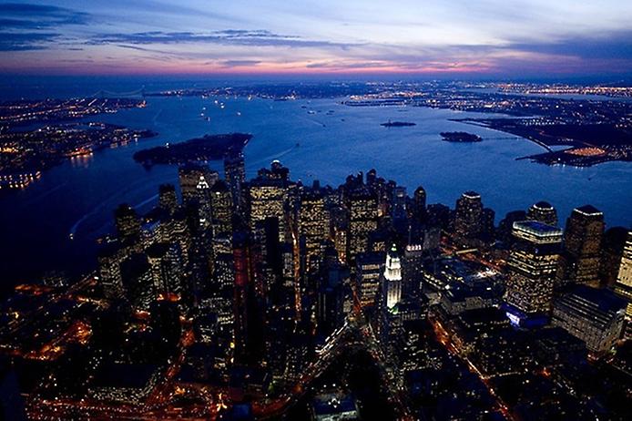 Ночной Нью-Йорк с высоты