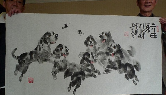 Картины нарисованные руками Занг Бэохуа 