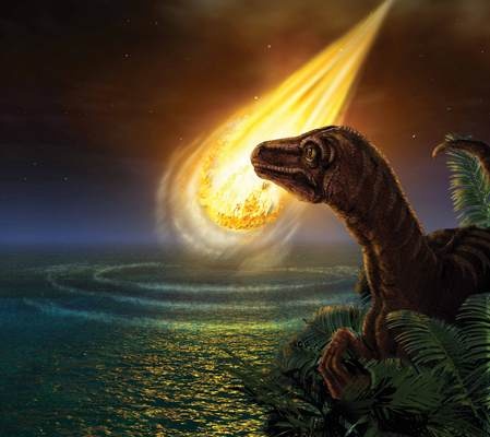 динозавр и метеорит