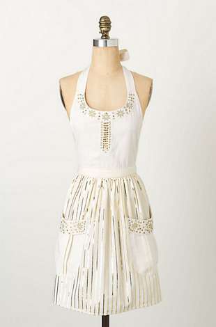 женский кухонный передник с цветочным узором