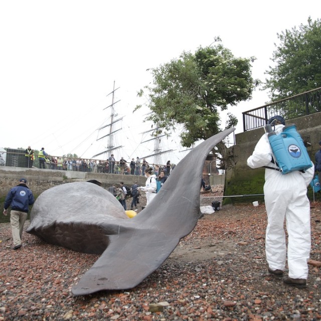 Необычайно реалистичная скульптура на берегу Темзы от Captain Boomer.