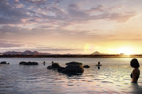 Исландская Небесная Лагуна с удивительными видами на океан