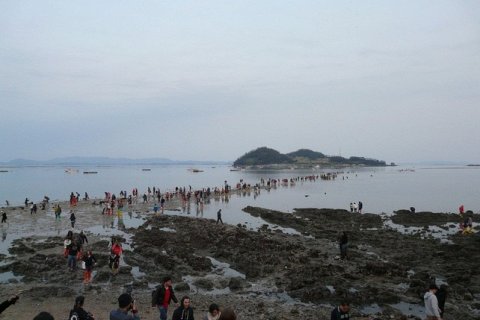 Чудо Чиндо. Как море расступается у берегов Южной Кореи