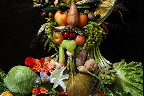 Портреты из фруктов, цветов и овощей от Клауса Энрике Джерджеса