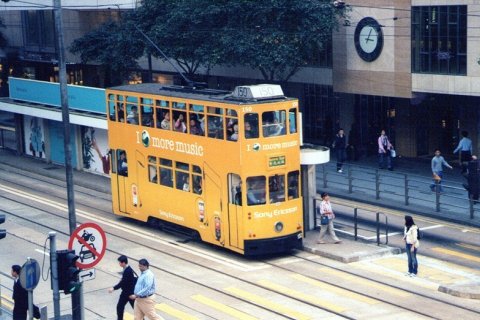 Двухэтажные трамваи Гонконга 