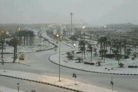 Впервые за 112 лет, в Египте выпал снег