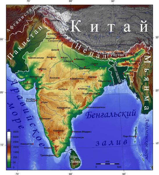 карта индии