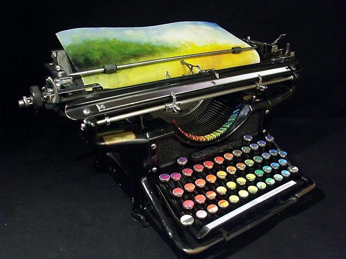 печатная машинка рисует