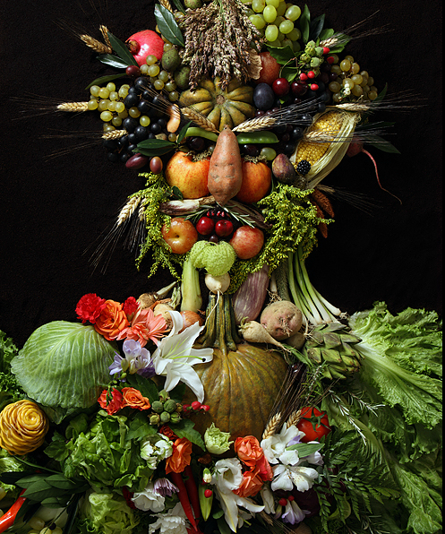 портреты из овощей и фруктов