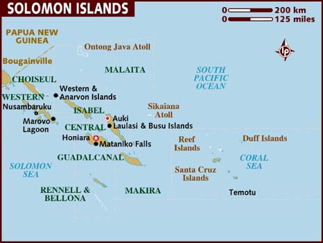 карта соломоновых островов