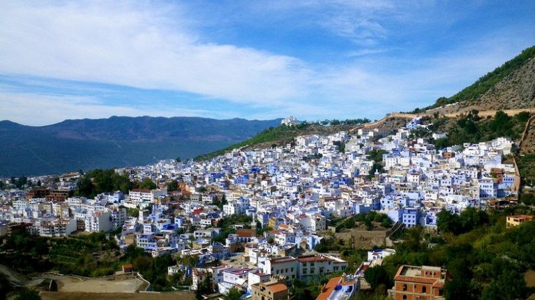 голубой город марокко