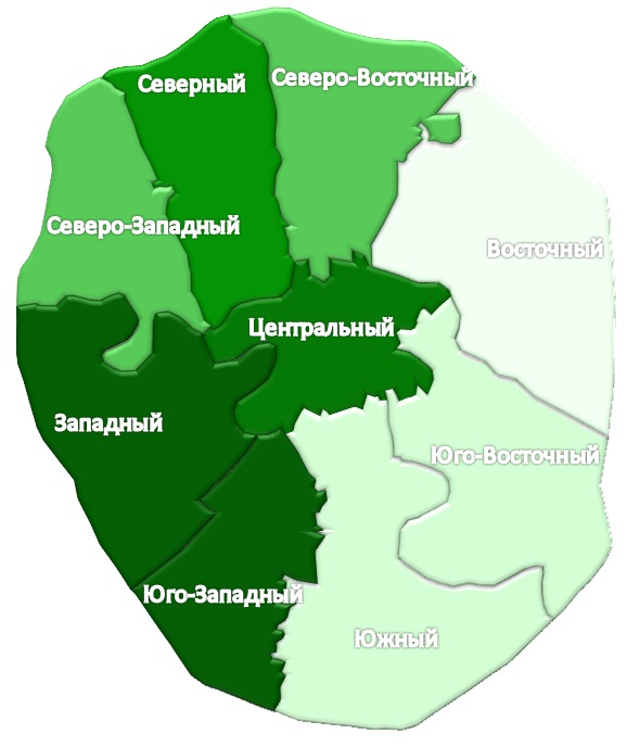 карта районов москвы