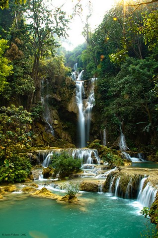 водопады в Лаосе