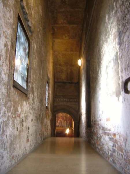 Inside the Ponte dei Sospiri