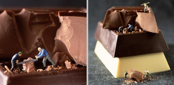 Фотопроект MINIMIAM — миниатюрные фигуры на еде