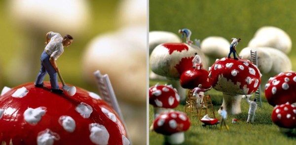 Крошечные фигурки в съедобном пейзаже