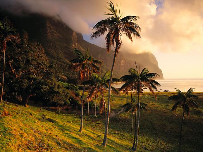 Горные склоны и пляж острова Лорд-Хау