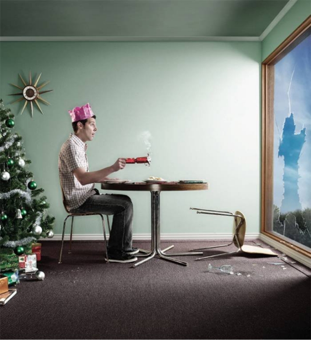 Забавная рождественская фотография с юмором