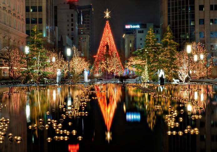 Рождественская елка на площади Солт-Лейк-Сити
