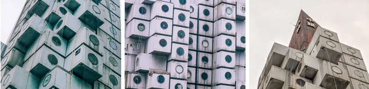 башня из капсул в японии