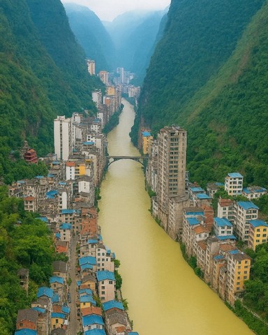 янцзин город в ущелье янцзин город в ущелье