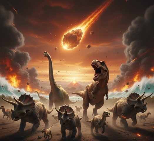 момент удара астероида