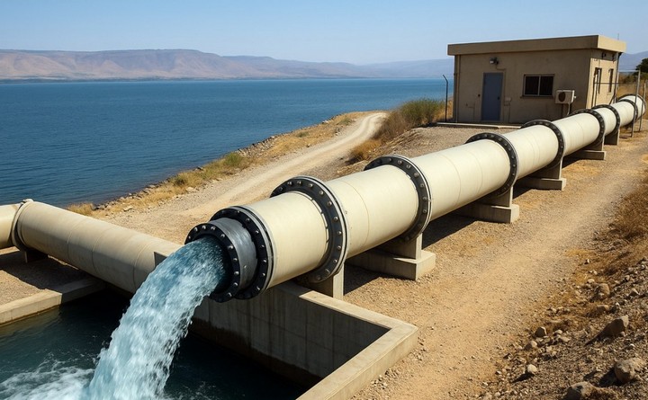 подача опресненной воды в озеро