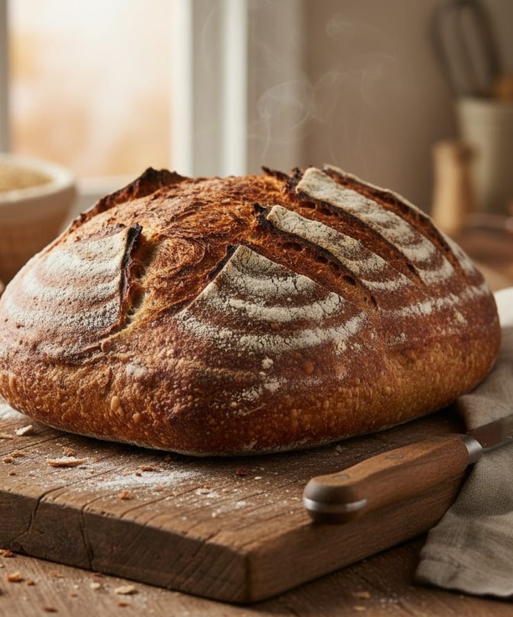 свежеиспеченный полезный хлеб