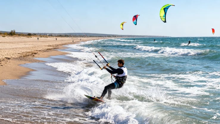 кайтсерфинг на косе