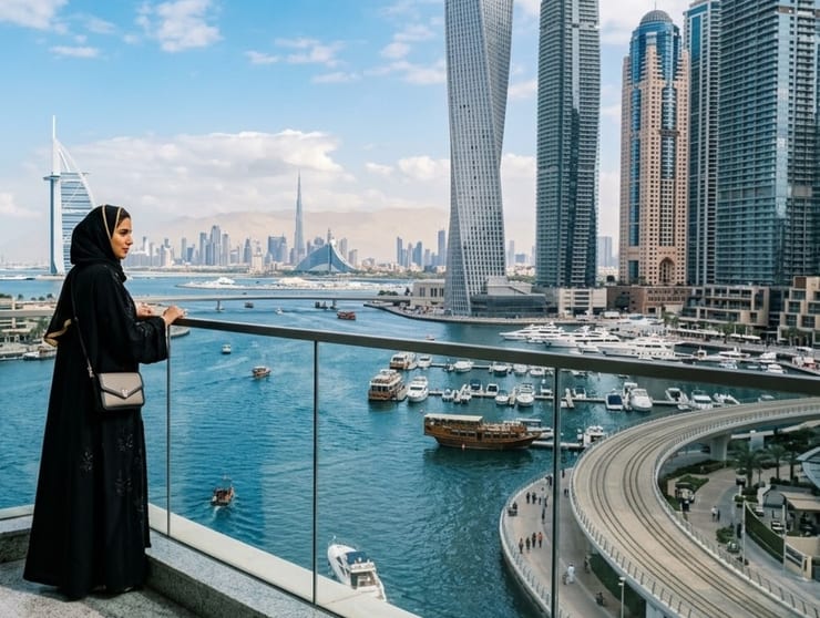 вид на небоскребы дубая