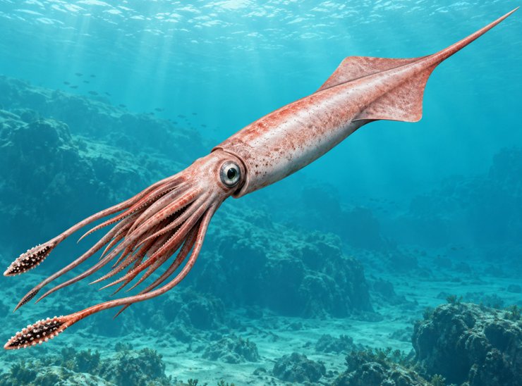 гигантский осьминог nanaimoteuthis