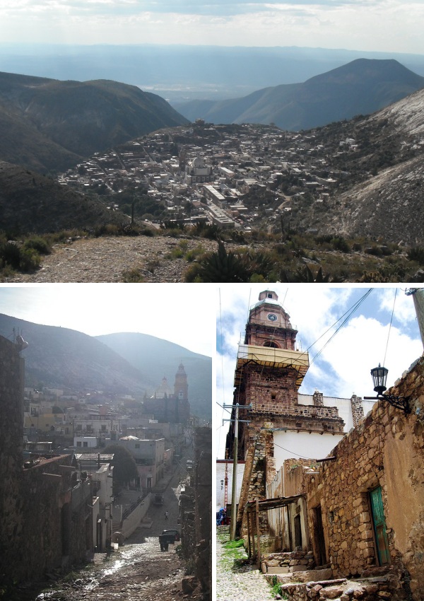 каменные улицы заброшенного города Реаль-де-Каторсе в горах Мексики