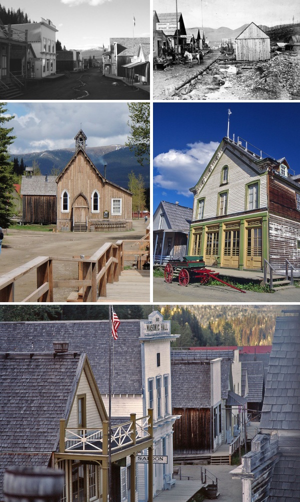 историческая улица города Баркервилл в Британской Колумбии