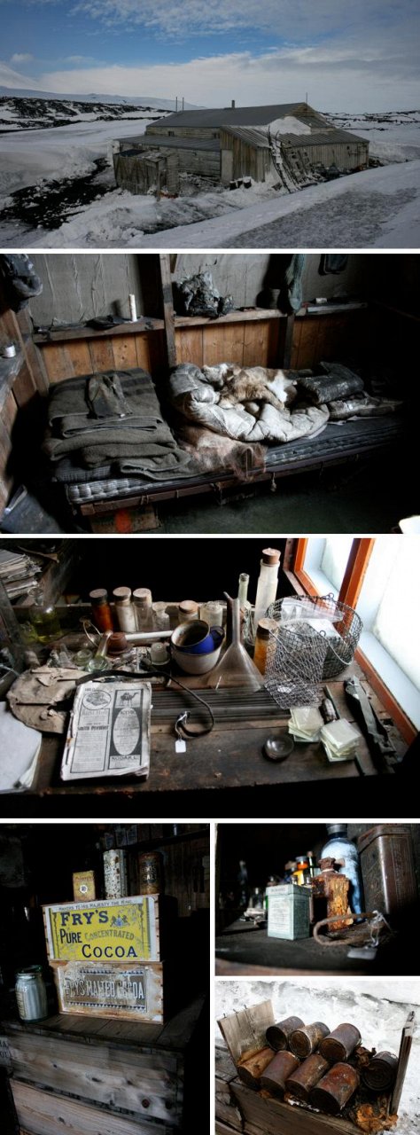 интерьер хижины капитана Скотта на острове Росса