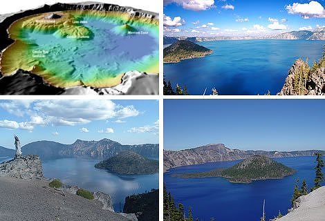 Вид на озеро Крейтер с высоты птичьего полёта