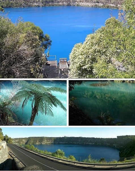 Синее озеро с ярко-голубой водой