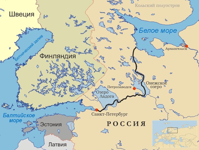 схема Беломорско-Балтийского канала