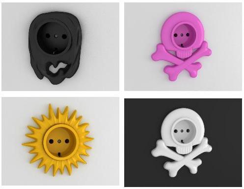 цветные декоративные розетки