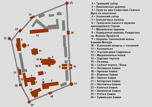 План территории Троице-Сергиевой Лавры