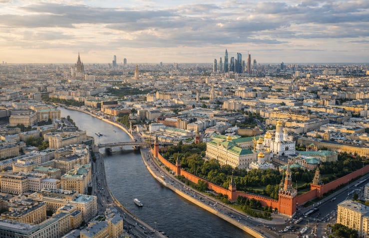 вид на историческую улицу в центре Москвы