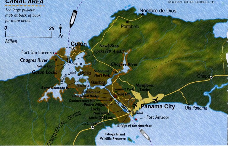 панамский канал на карте