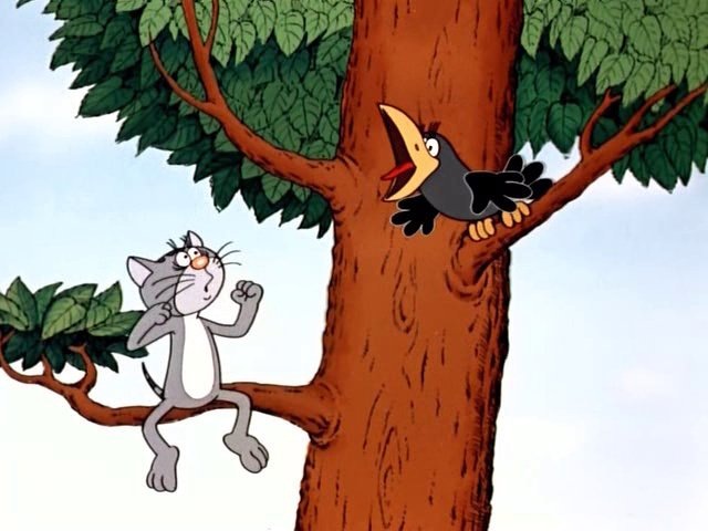 Кадр с котёнком Василием из советского мультфильма