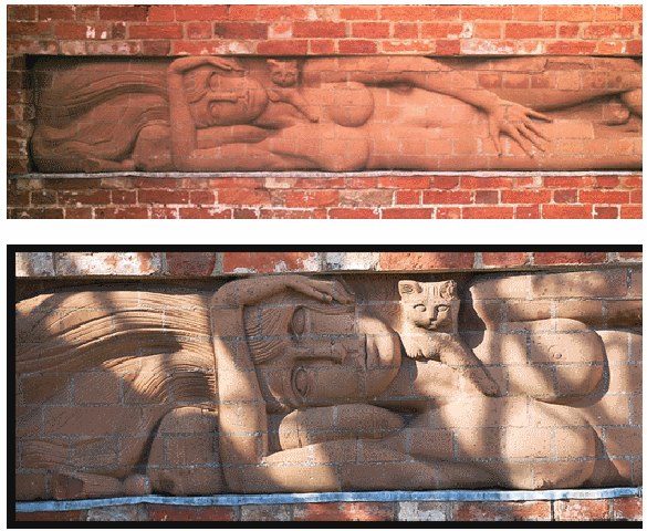 Скульптурная композиция с кошками в Abington Park, Англия