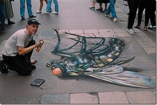Джулиан Бивер за созданием уличной 3D иллюзии