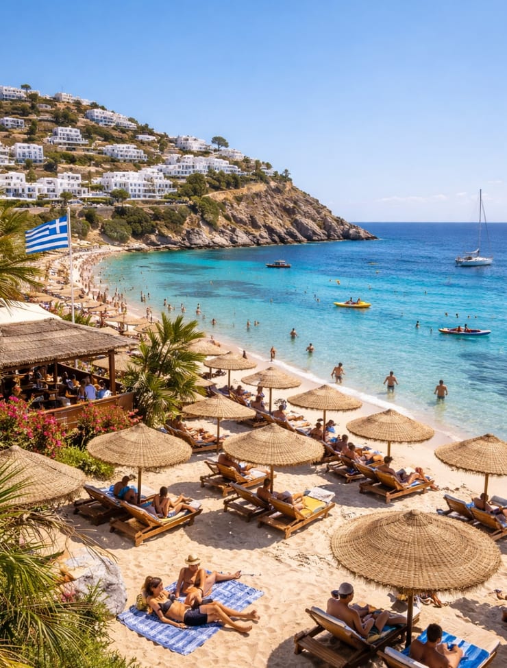 отдых на греческом пляже