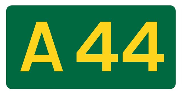 схема трассы A44 в великобритании
